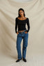 Penelope Cashmere Scoop Neck - True Black