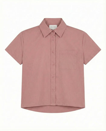 Short Sleeve Boxy Shirt - Silky Rose