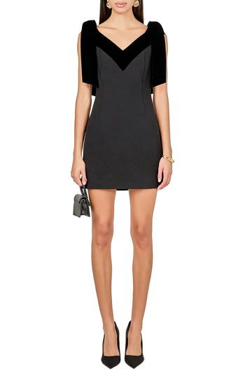 Velvet Detail Mini Dress