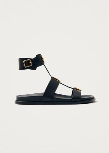 Clarisa Black Leather Sandals