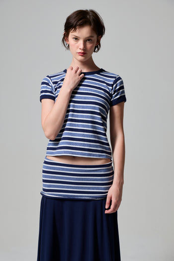 Romi Ringer Tee - Navy Stripe