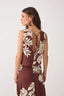 Draped Neck Back	Ties	Sleeveless Blouse - Brown Bela Flor