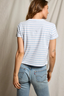 Everett - Jersey Stripe Boxy Crewneck Tee - Powder Blue Stripe