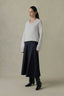 Cove Shirred-Waist Cotton Skirt - Navy