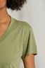 Hendrix - Cotton Boxy V Neck Tee - Oil Green