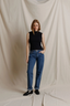 Violet Sweater Rib Top - True Black