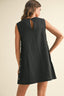 Linen Shift Dress - Black
