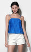 Bailey Embroidered Flouce Top - Jelly Blue