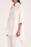 Lounge Linen Longline Shirt - White