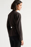 Maye Sculpted Satin Tie-Wrap Blouse - Brown