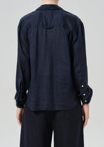 Kayla Shrunken Top - True Navy
