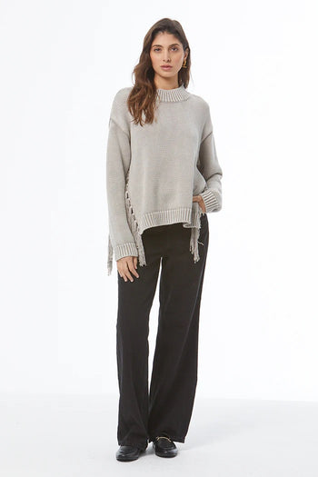 Houston Mock Neck Sweater - Harbor Grey