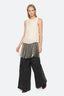 Carlotta Embroidered Sleeveless Fringe Top - Cream