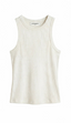 Daphne Structured Rib High Neck Tank - Bright	Ivory