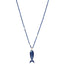 Lapis Beaded Necklace with Enamel Fish Pendant