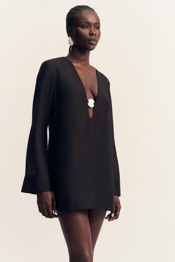 Paloma Plunged Long Sleeve Mini Dress