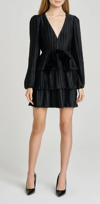 Tiered Bow Trim Mini Dress