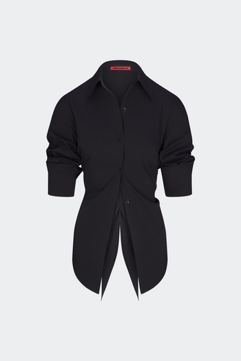 Loch Poplin Button Up - Black