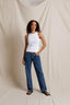 Daphne Structured Rib High	Neck Tank - White
