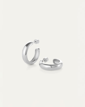 Staple Hoops Medium - Platinum