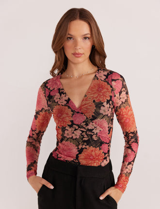 Yvaine Mesh Wrap Top