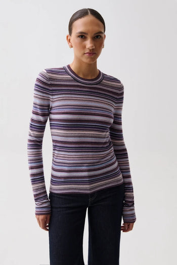 Madison Crew Neck Sweater Tee - Lovina Stripe