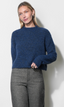 Peyton Fuzzy Sweater - Denim Blue