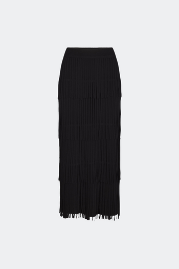 Za Za Knit Fringe Skirt - Black