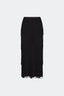 Za Za Knit Fringe Skirt - Black