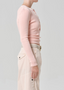 Drea Waffle Henley - Melon Creme