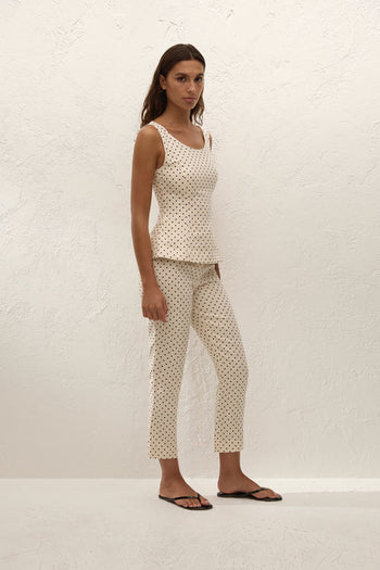 Iria Top - Lola Polka Dot Cream/Black