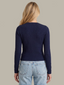 Leni	Novelty Rib LS Crewneck - Dark Blue