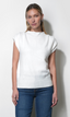 Arieta Funnel Knit Top - White