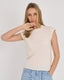 Avery Cashmere Solid Tee - Ecru