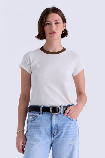 Ryn Shrunken Raglan Tee - White