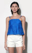 Bailey Embroidered Flouce Top - Jelly Blue