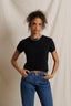 Isabel Sweater Rib Top - True Black