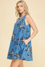 Embroidered Flowers Swing Dress