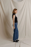 Violet Sweater Rib Top - True Black