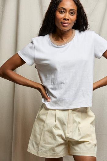 Billie - Cotton Contrast Crewneck Tee