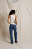 Daphne Structured Rib High Neck Tank - Bright	Ivory