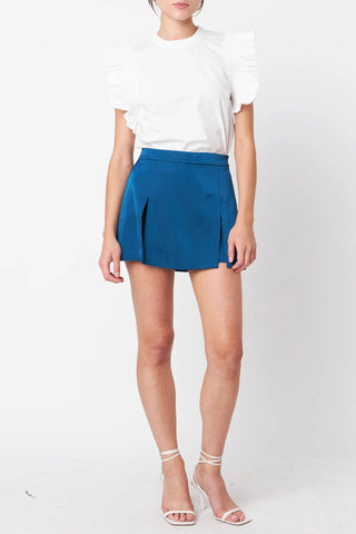 Satin Single Pleat Skort