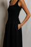 Fabiola Cotton Poplin Sleeveless Dress - True Black