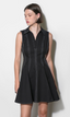 Sydney Topstitch Flare Mini Dress