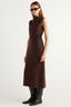Abel Asymmetric-Neck Dress - Umber