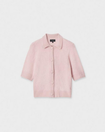 Jada Brushed Cashmere SS Cardi - Pink