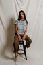 Dawn Supima Cotton Tee - Navy Pacific Stripe