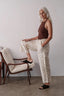The Silk Taffeta Cargo Pant - Creme Dot