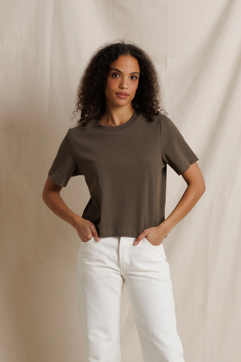 Atlas Crewneck Heavy Cotton Tee - Dark Olive