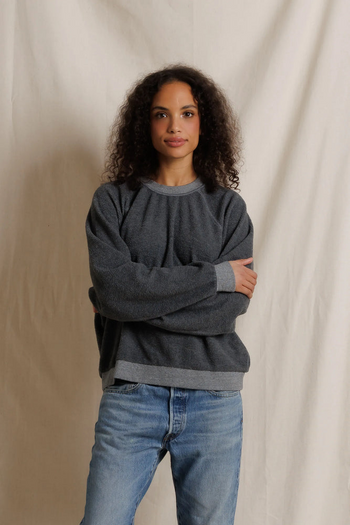 Oversized Ziggy Shrunken Sweatshirt - Dark Heather Grey